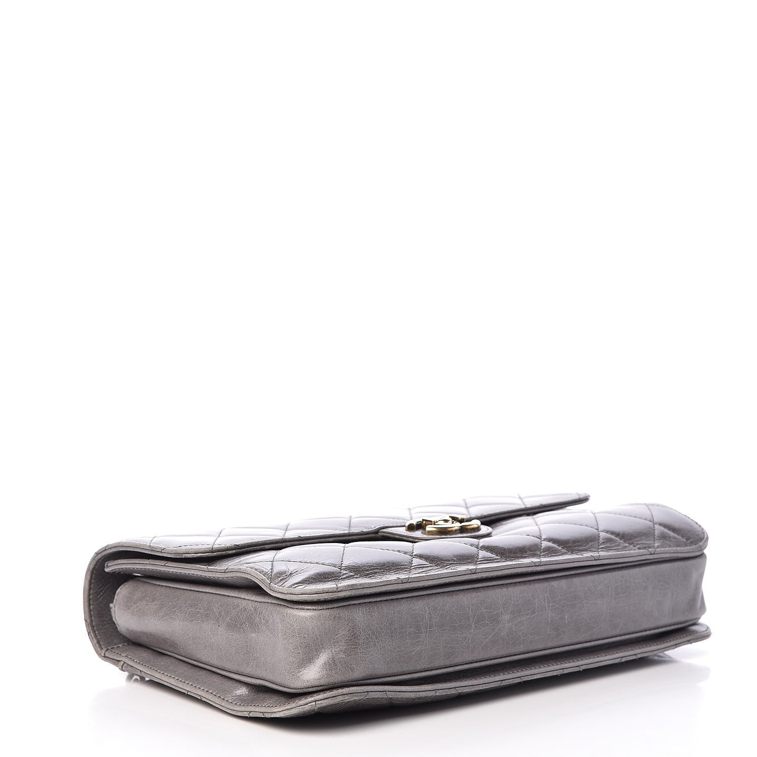 Chanel Glazed Calfskin Quilted Large Perfect Edge Flap Grey 4 of 17