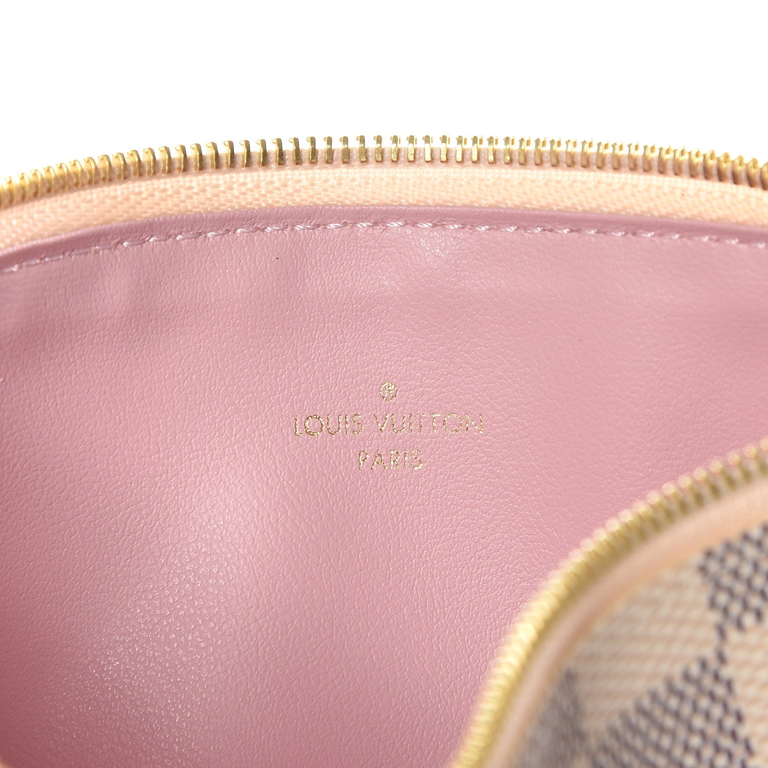 Louis Vuitton Damier Azur Felicie Chain Wallet Zippered Insert Rose Ballerine 8 of 9
