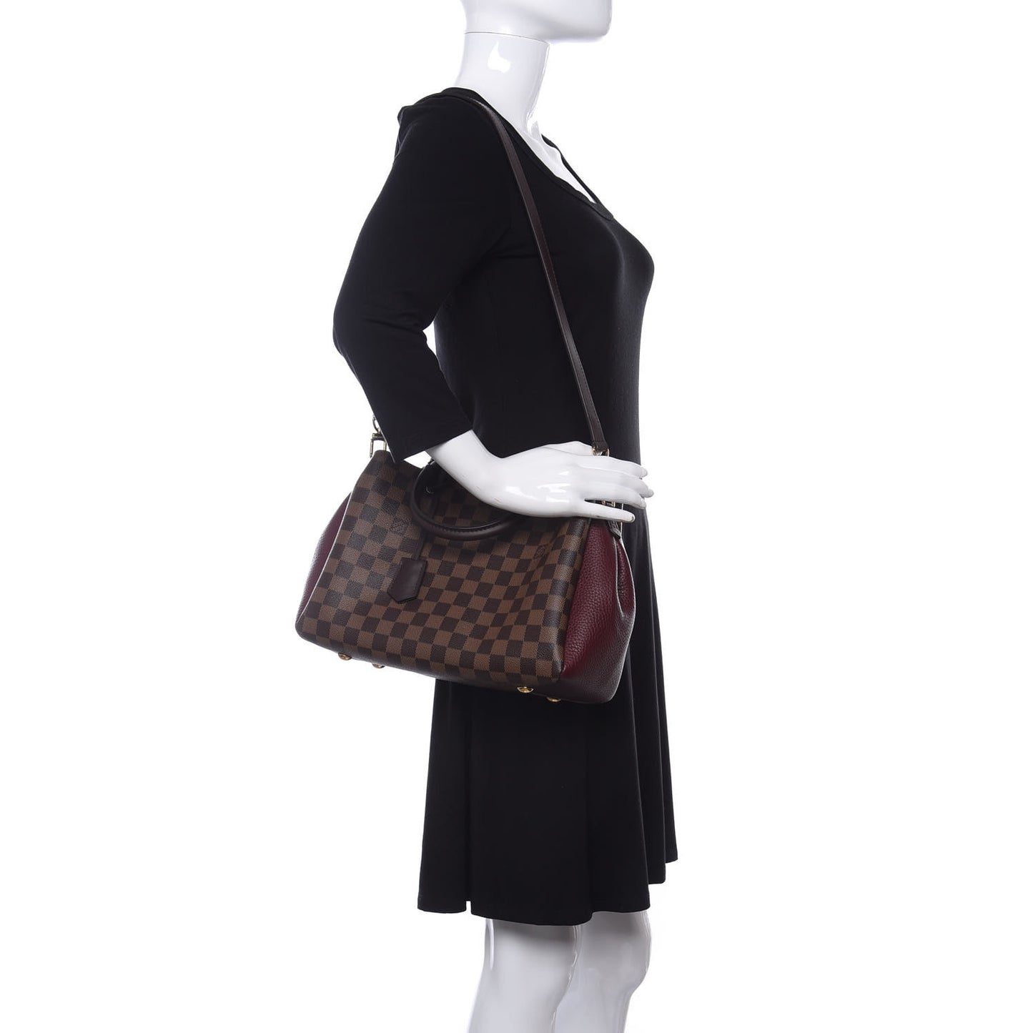 Damier Ebene Cuir Taurillon Brittany Bordeaux