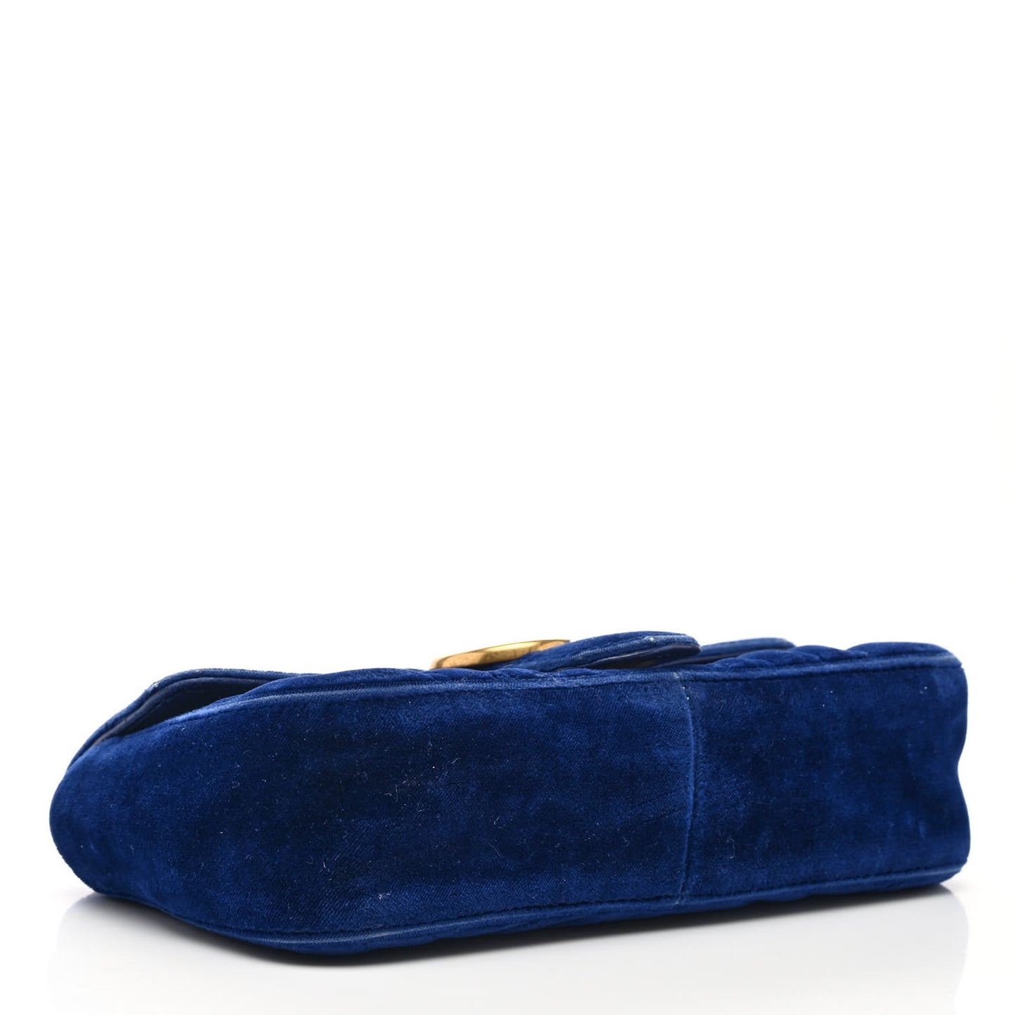 Velvet Matelasse Mini GG Marmont Shoulder Bag Cobalt Blue