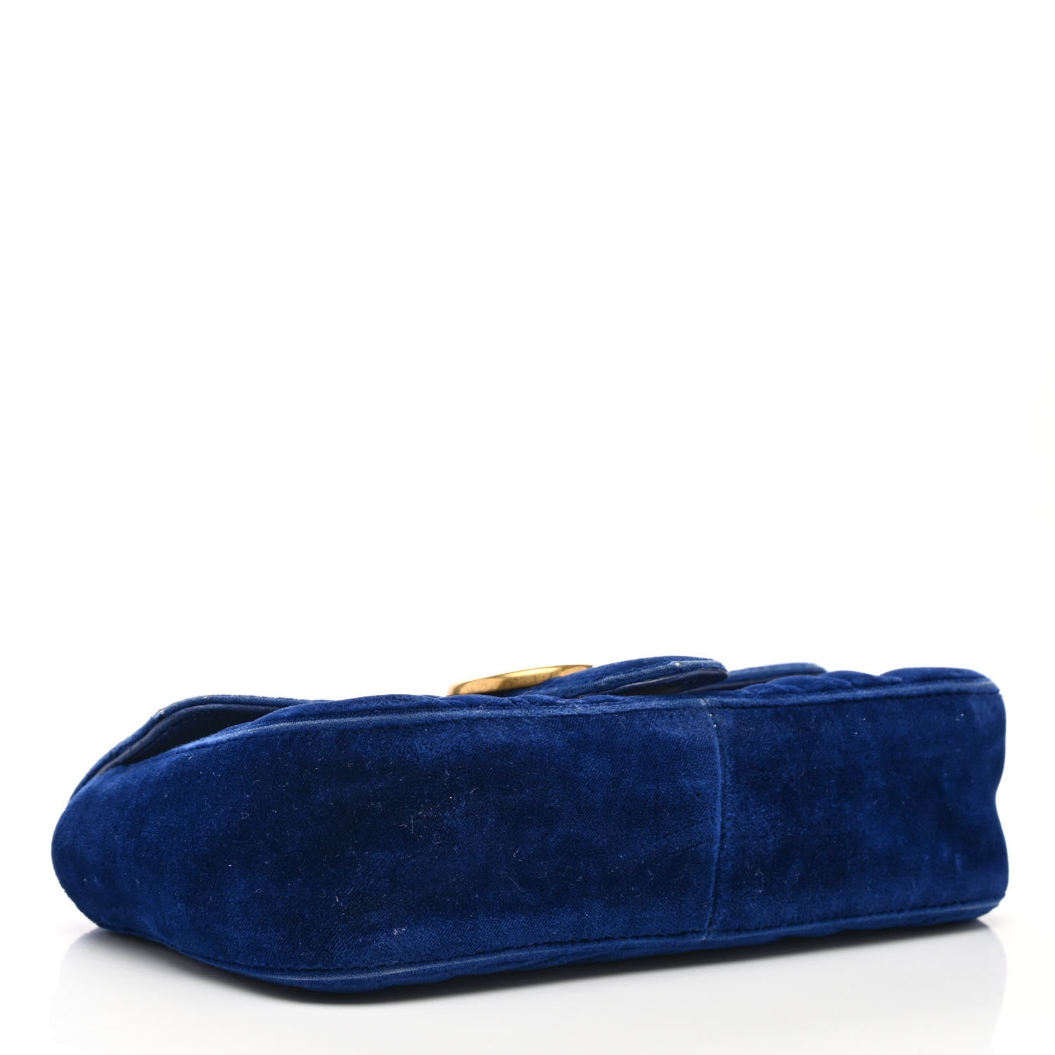 Gucci Velvet Matelasse Mini GG Marmont Shoulder Bag Cobalt Blue 4 of 11