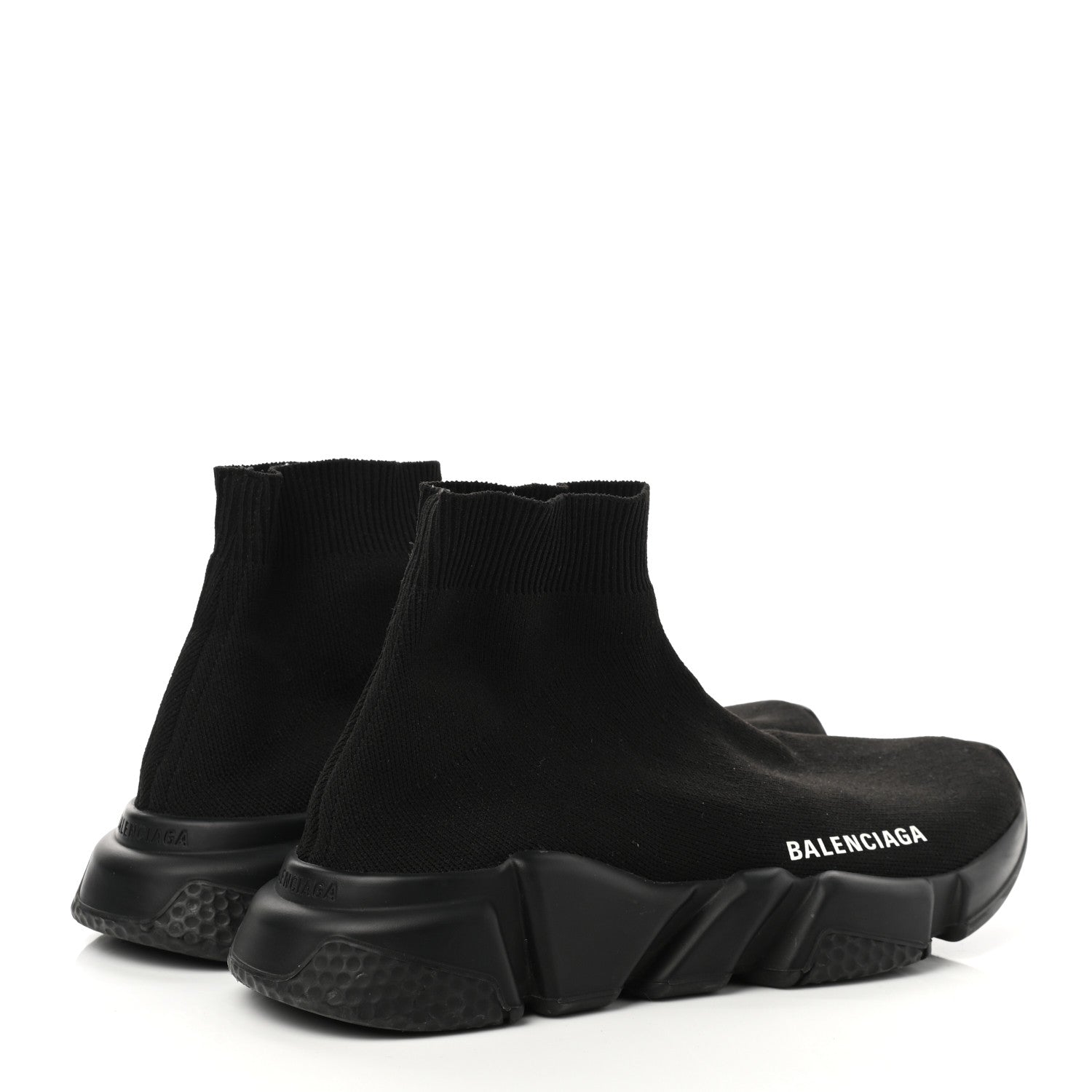Balenciaga Laminated Knit Womens Speed Sneakers 38 Black 4 of 9