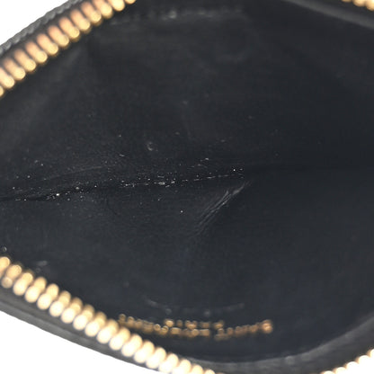 Saint Laurent Monogram Grain de Poudre 5 Fragments Zip Pouch Card Holder Black 5 of 7