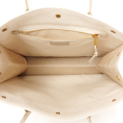 Saint Laurent Linen Calfskin Small Rive Gauche Tote Beige Sea Salt 5 of 10