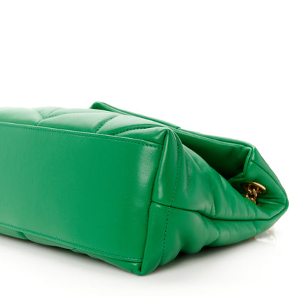 Saint Laurent Lambskin Quilted Small Loulou Puffer Monogram Chain Satchel New Vert 11 of 11