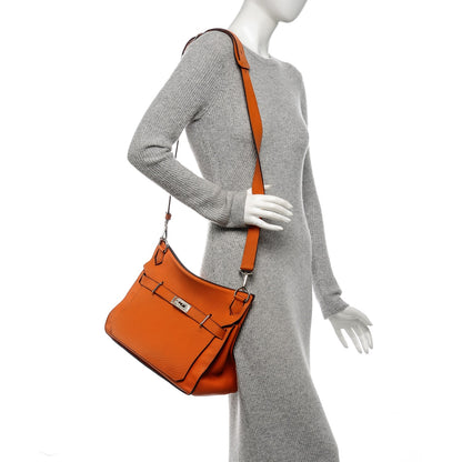 Hermes Taurillon Clemence Jypsiere 34 Orange 2 of 10
