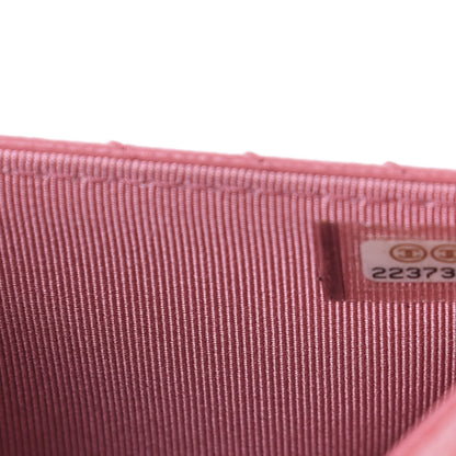 Chanel Caviar Chevron Quilted Wallet On Chain WOC Pink 7 of 12