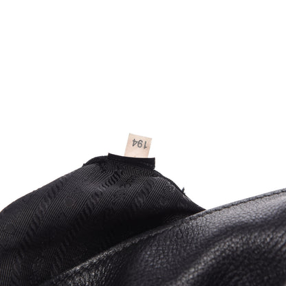 Prada Vitello Daino Side Zip Pocket Hobo Black 10 of 15