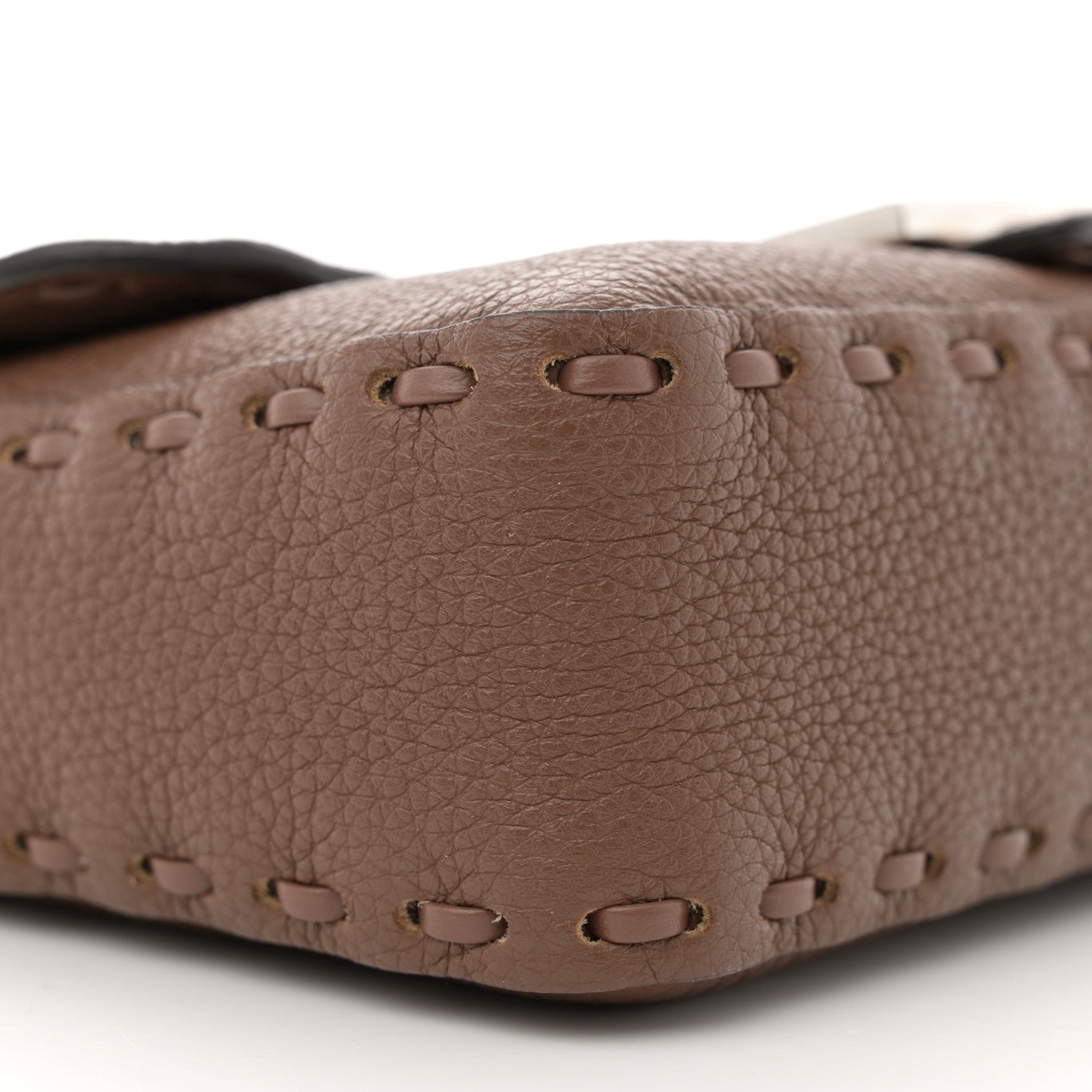 Fendi Cuoio Roma Sellerissima Nappa Sintetica Tape Stitch Mini Baguette Fettuccia 8 of 11