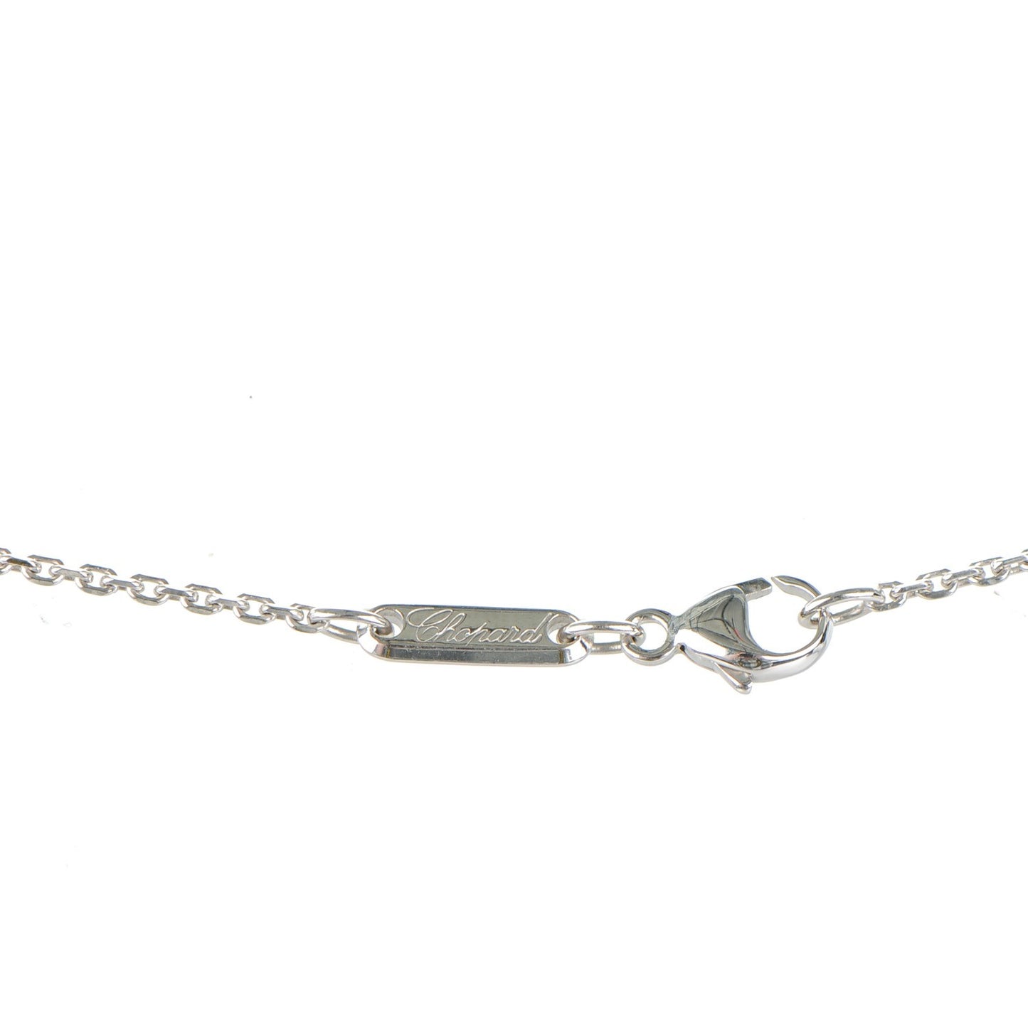18K White Gold Diamond Happy Pendant Necklace