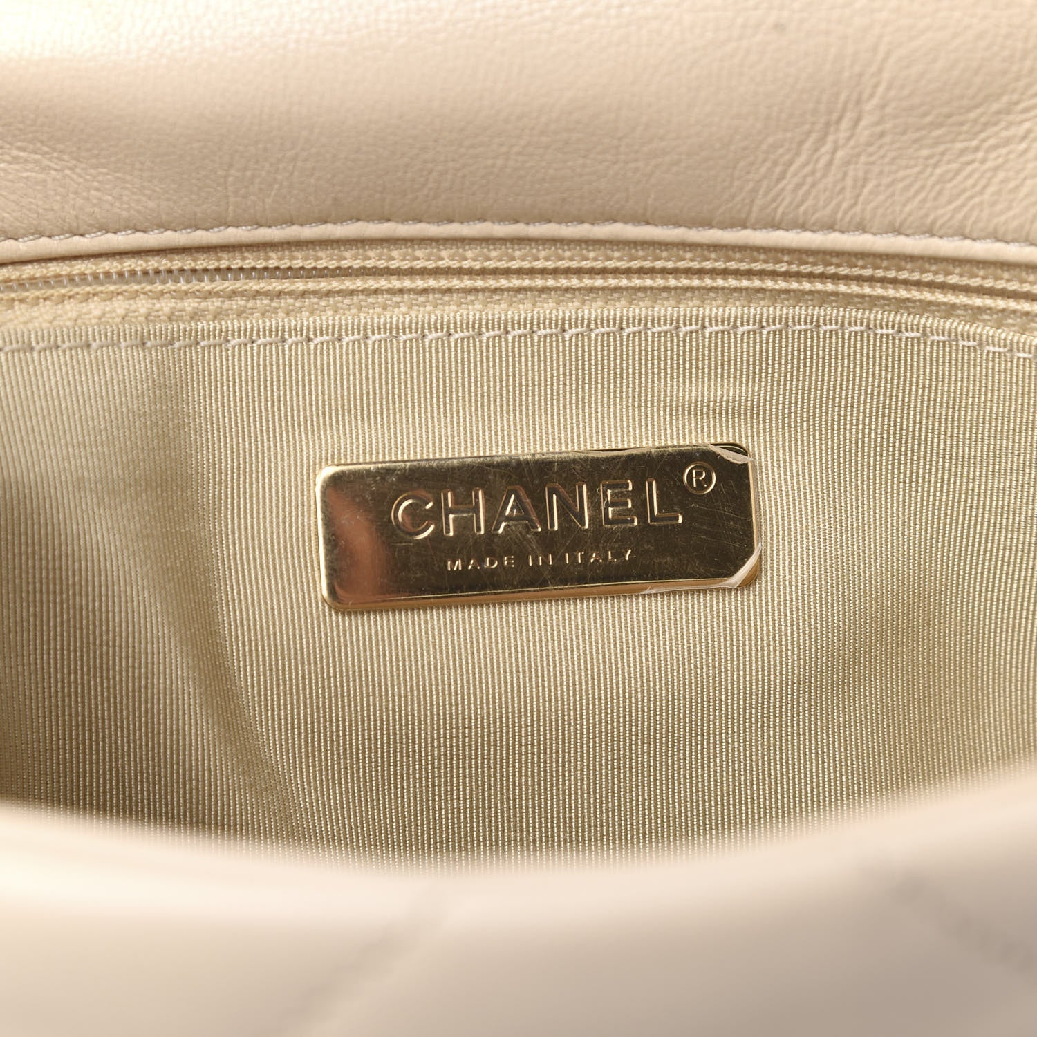 Chanel Goatskin Quilted Medium 19 Flap Beige 6 of 11
