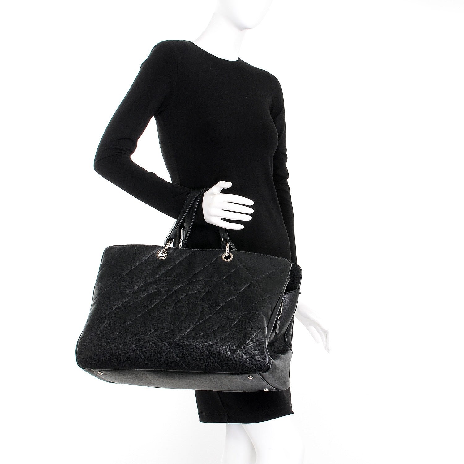 Chanel Caviar Quilted XL Tote Black 2 of 7