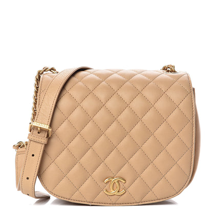 Chanel Calfskin Quilted Messenger Flap Beige 1 of 13