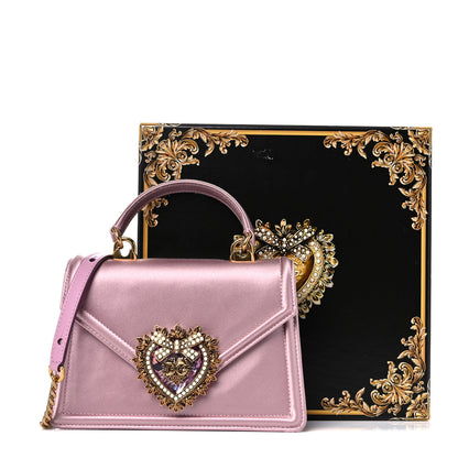 Dolce & Gabbana Silk Small Devotion Envelope Top Handle Bag Pink 14 of 14