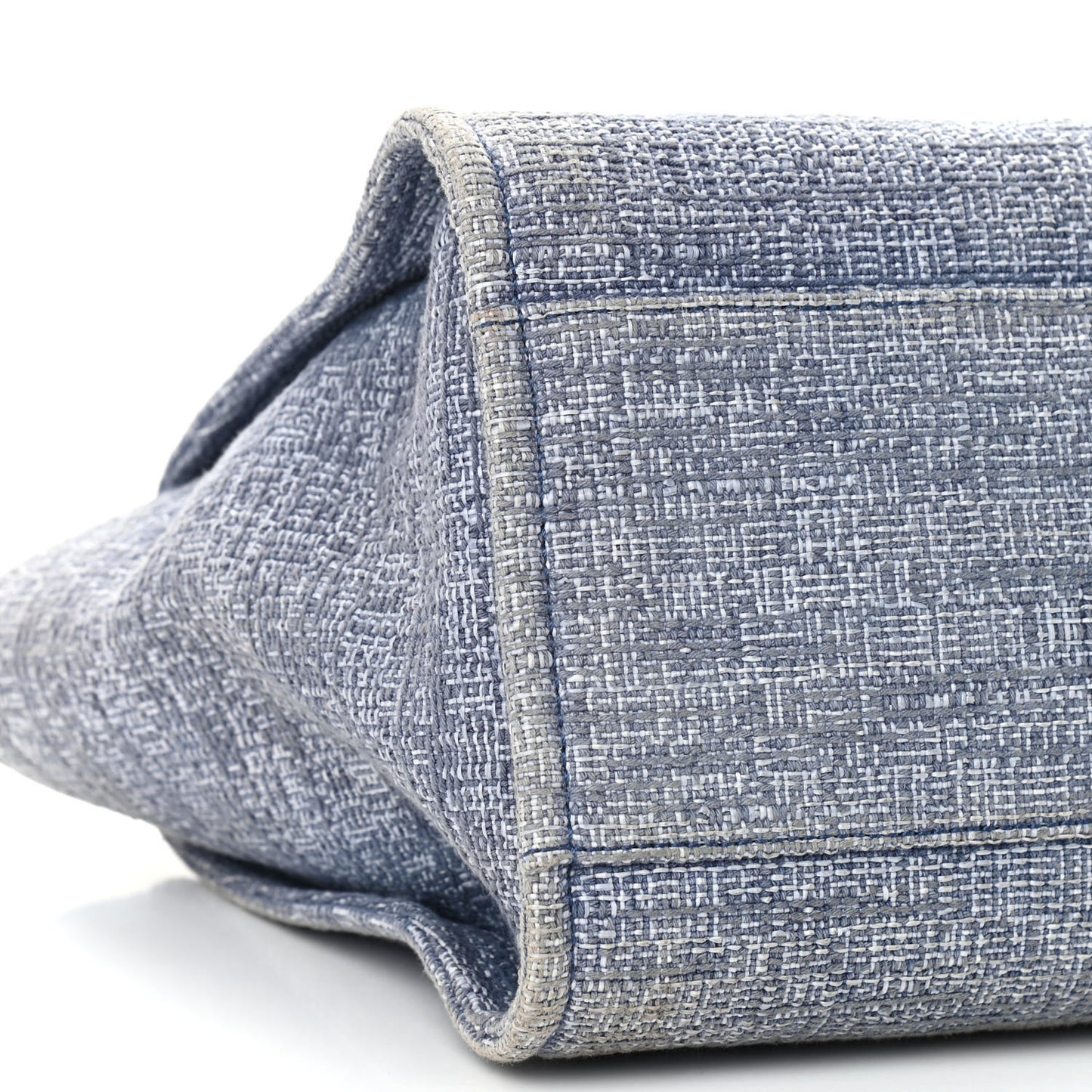 Woven Straw Raffia Medium Deauville Tote Blue