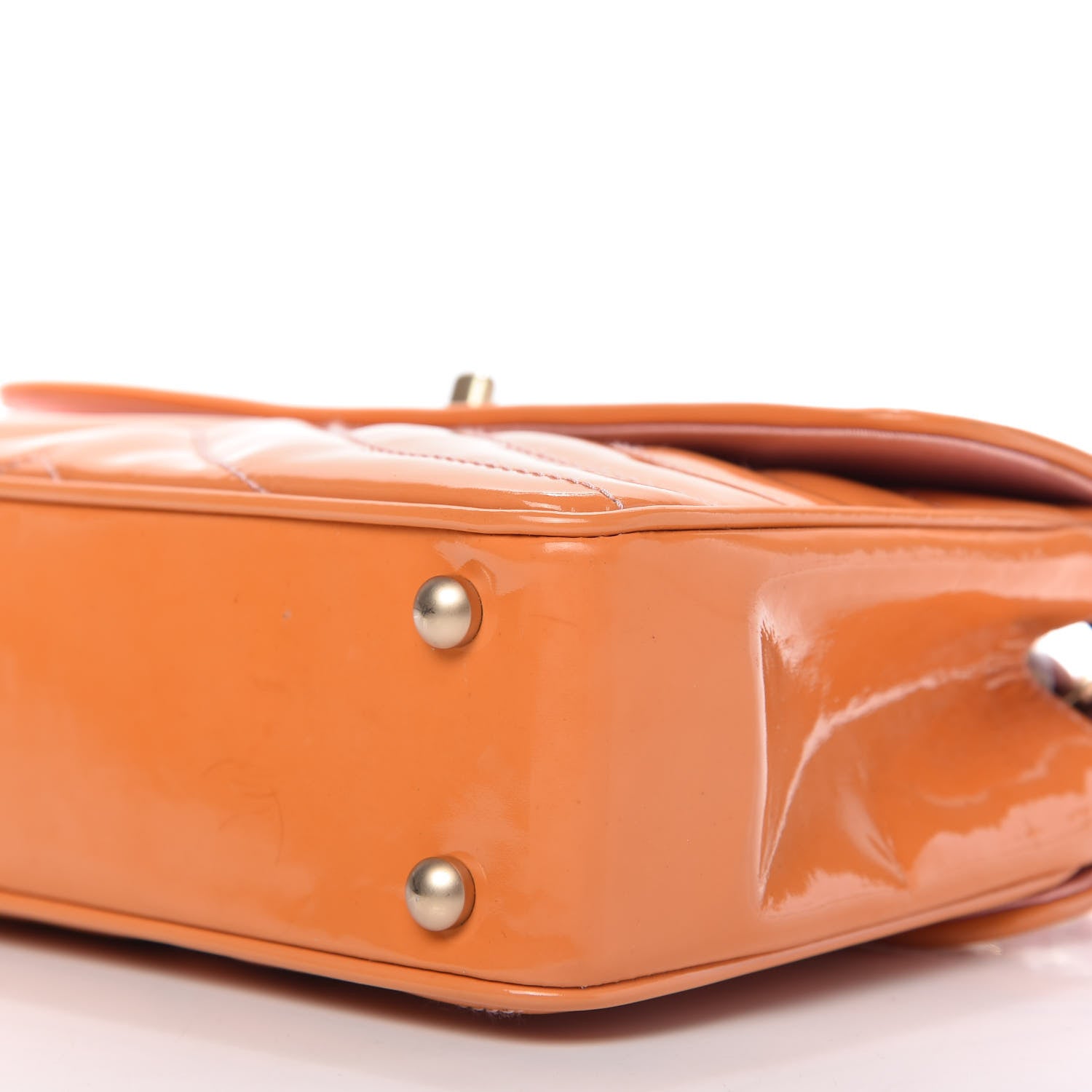 Chanel Patent Small Single Flap Orange 7 of 12
