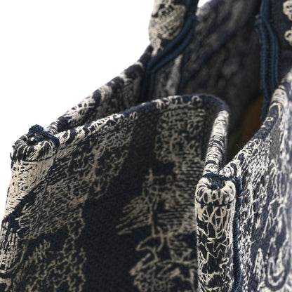 Christian Dior Canvas Embroidered Medium Toile De Jouy Reverse Book Tote Blue 13 of 14