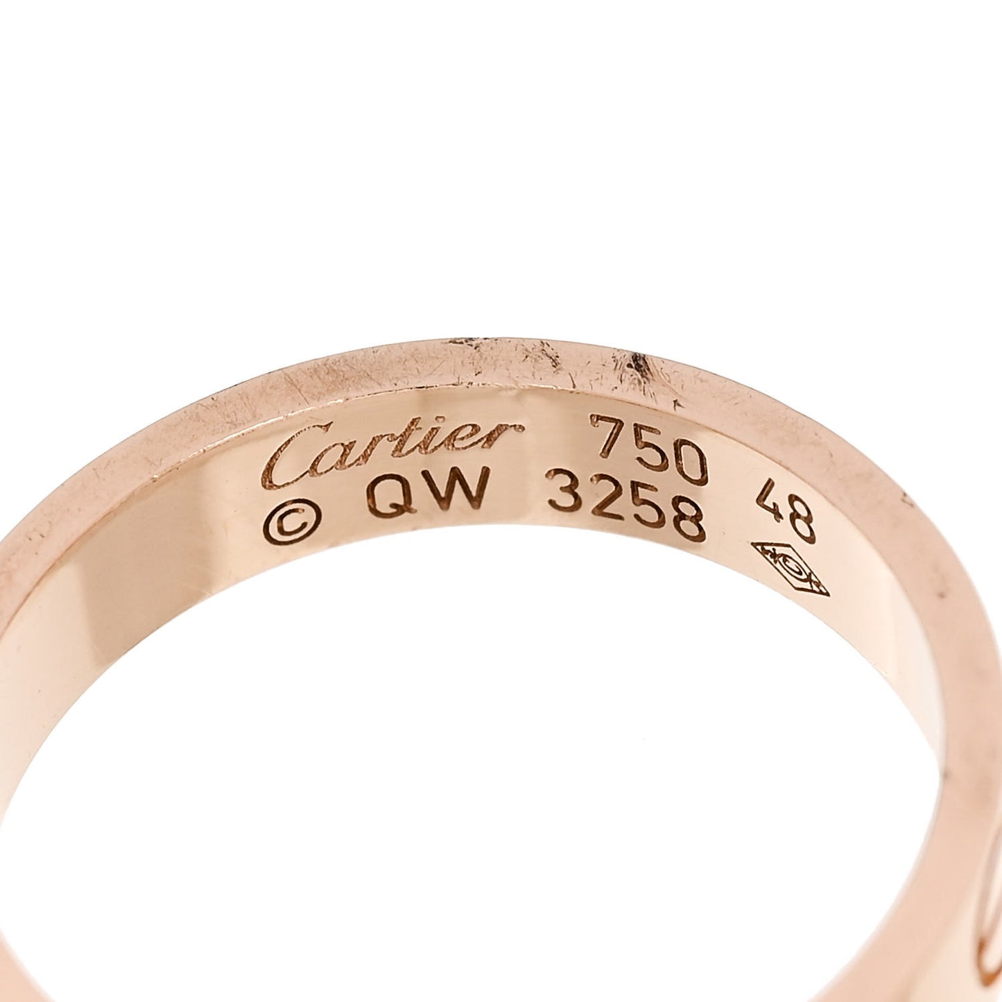 18K Pink Gold 3.5mm LOVE Wedding Band Ring 48 4.5