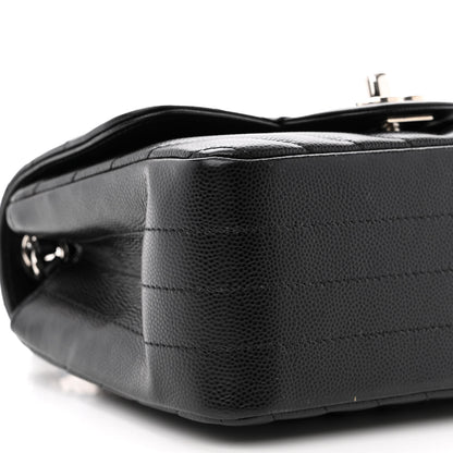 Chanel Caviar Chevron Quilted Mini Square Flap Black 9 of 13