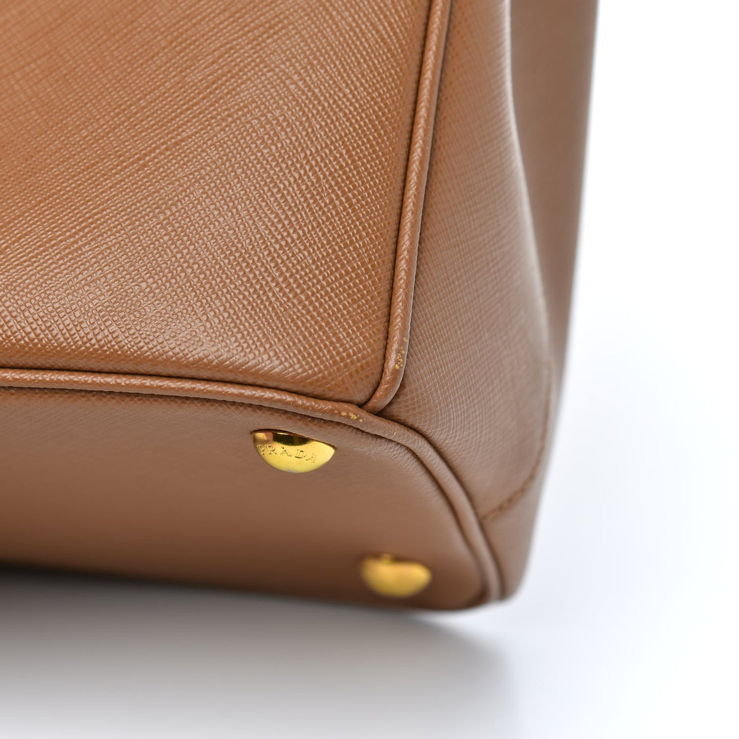 Saffiano Small Galleria Double Zip Tote Caramel