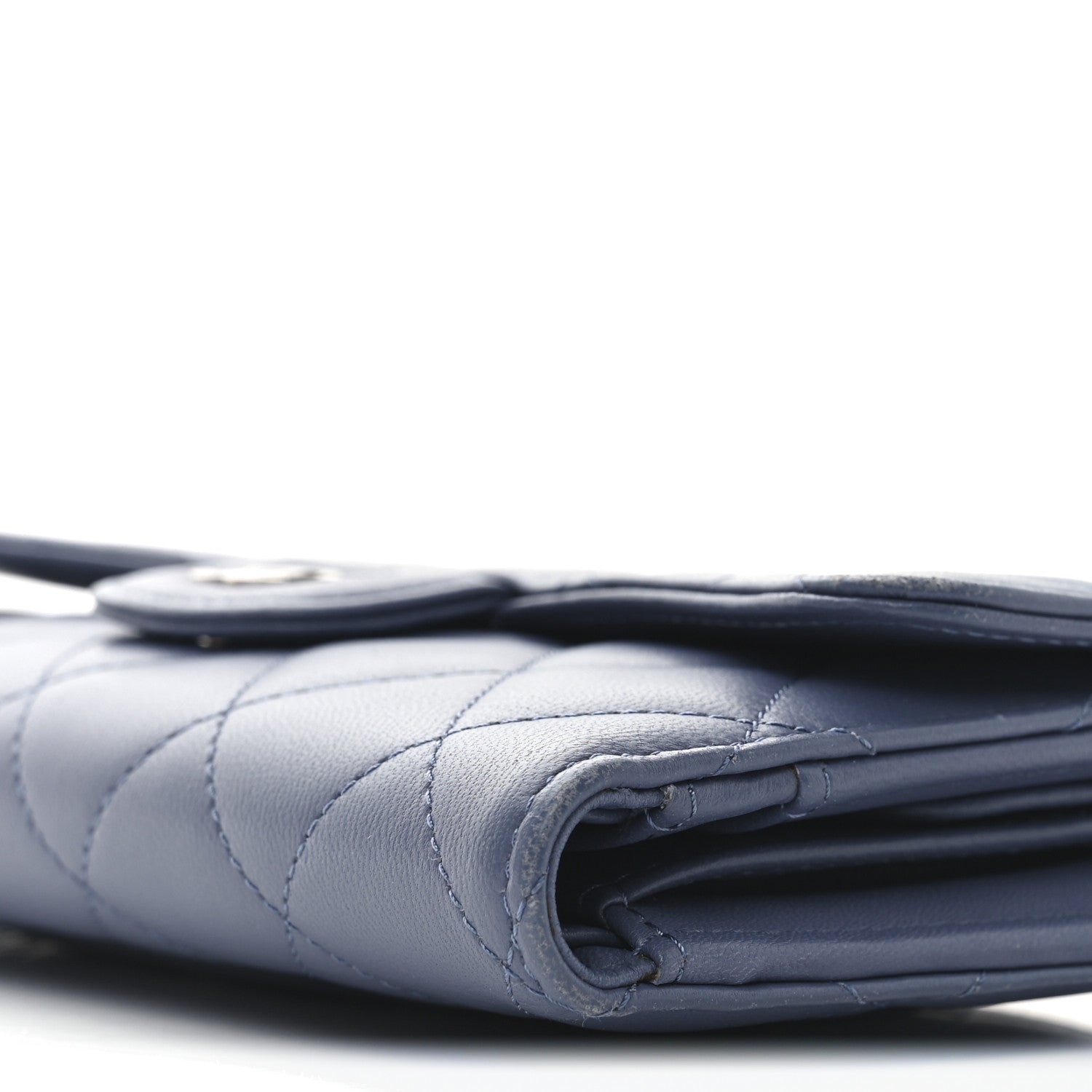 Chanel Lambskin Quilted Large Flap Wallet Blue 7 of 8