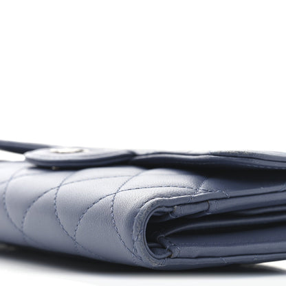 Chanel Lambskin Quilted Large Flap Wallet Blue 7 of 8