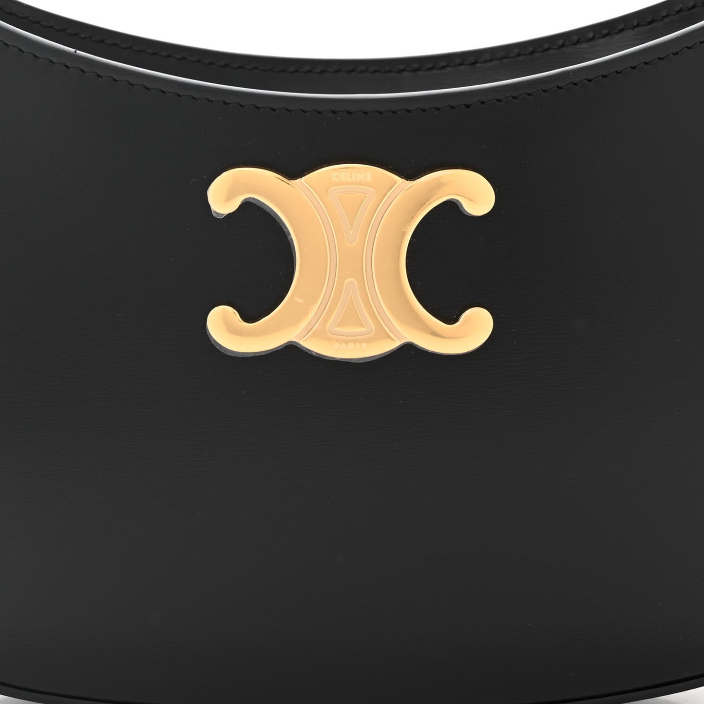 Shiny Calfskin Medium Tilly Triomphe Shoulder Bag Black