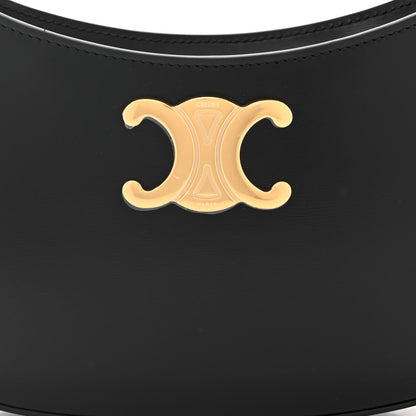 Celine Shiny Calfskin Medium Tilly Triomphe Shoulder Bag Black 7 of 9
