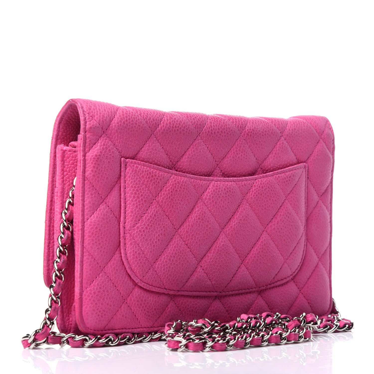 Chanel Iridescent Caviar Quilted Wallet on Chain WOC Pink 3 of 11