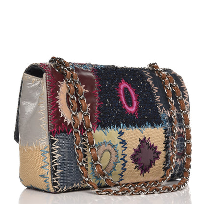 Chanel Denim Tweed Patchwork Jumbo Single Flap Multicolor 4 of 9