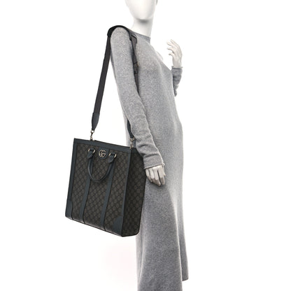 Gucci GG Supreme Monogram Textured Dollar Calfskin Medium Ophidia Tote Grey Black Graphite Grey 2 of 11