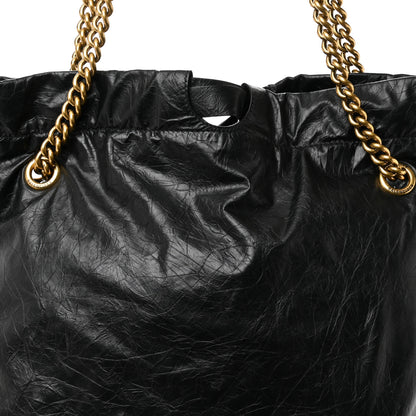 Balenciaga Crushed Calfskin Crush Medium Chain Tote Black 7 of 9