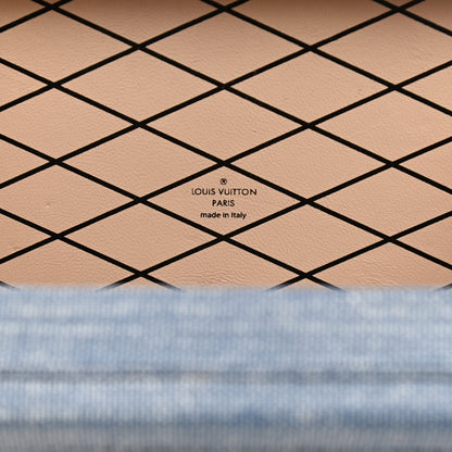 Louis Vuitton Coated Canvas Denim Petite Malle Blue 6 of 12