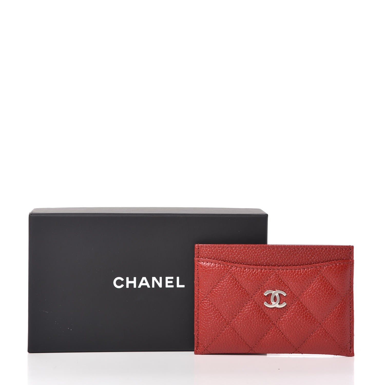 Chanel Caviar Quilted Card Holder Red 10 of 10