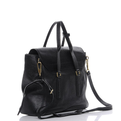3.1 Phillip Lim 3.1 Textured Calfskin Large Pashli Satchel Black 4 of 8
