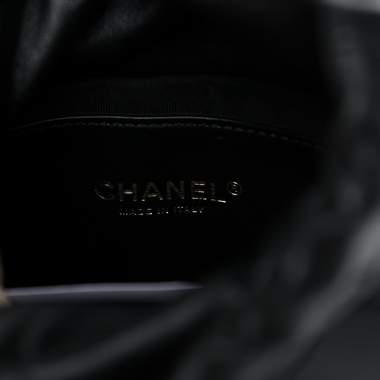 Caviar Bucket Drawstring Bag Black
