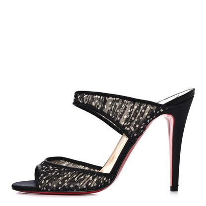 Christian Louboutin Crepe Satin Chiffon Miss Chief Bow 100 Pumps 39 Black 1 of 8