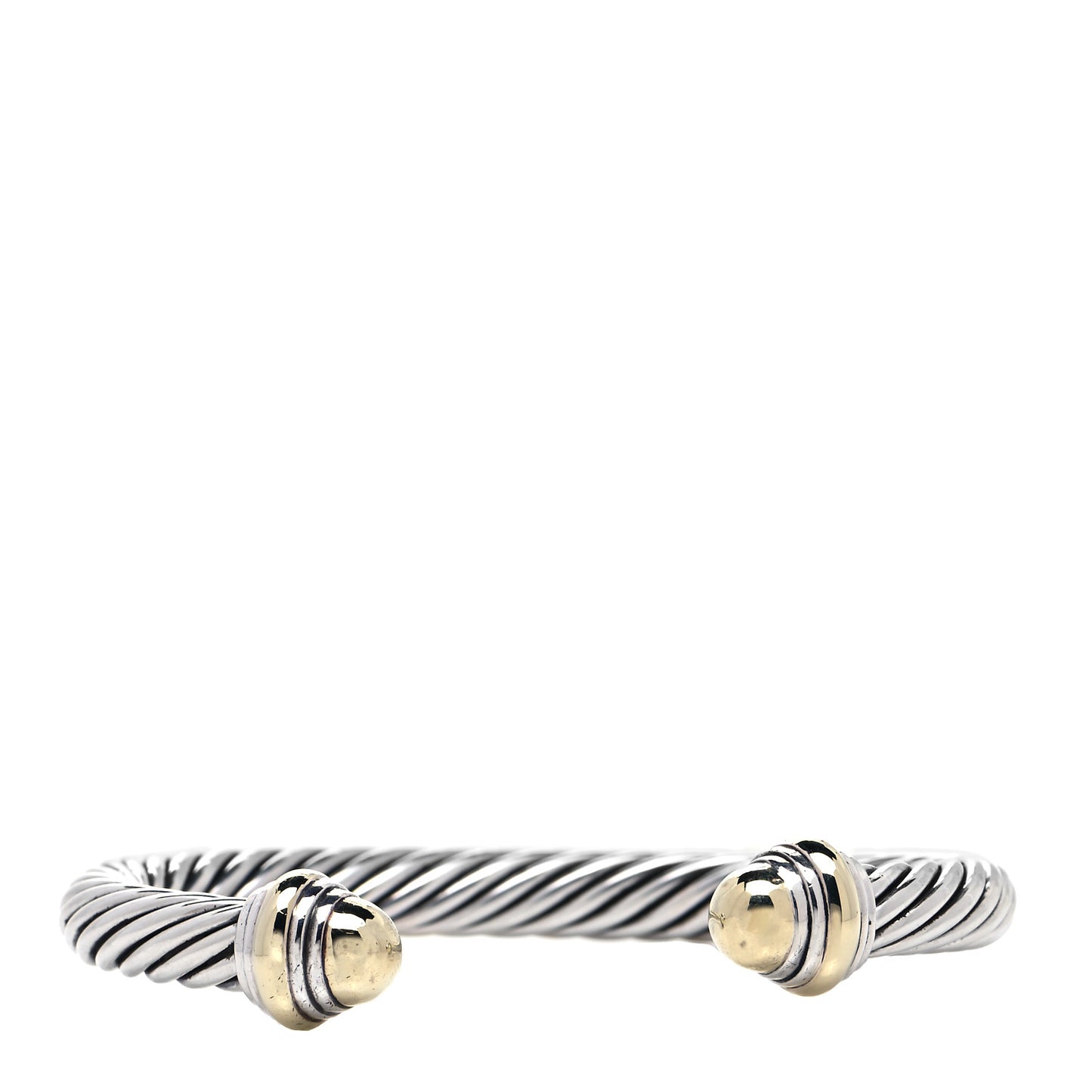 Sterling Silver 14K Yellow Gold 7mm Cable Classics Bracelet