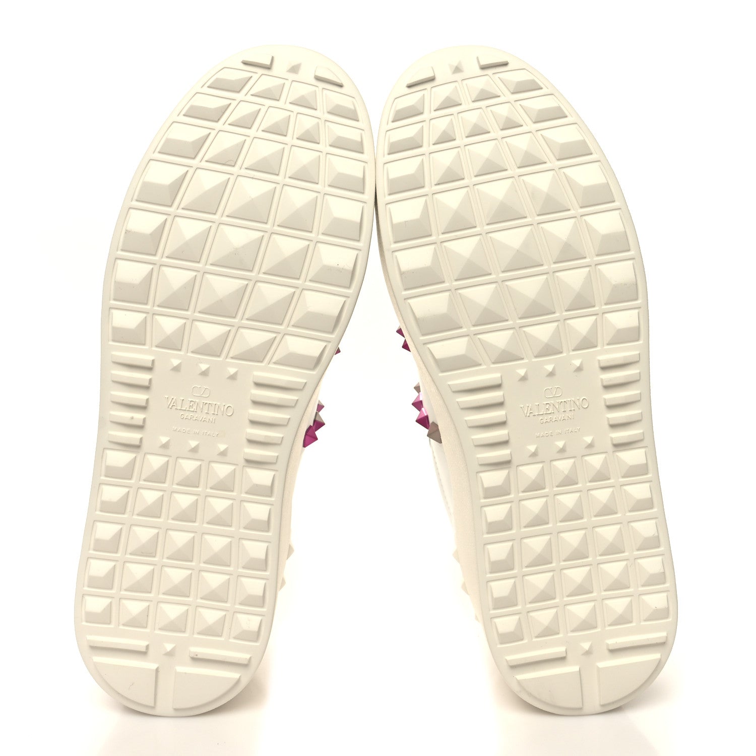 Valentino Garavani Calfskin Rockstud Untitled 57mm Platform Sneakers 38.5 White Pink PP 5 of 8