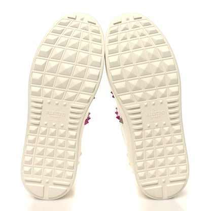 Valentino Garavani Calfskin Rockstud Untitled 57mm Platform Sneakers 38.5 White Pink PP 5 of 8