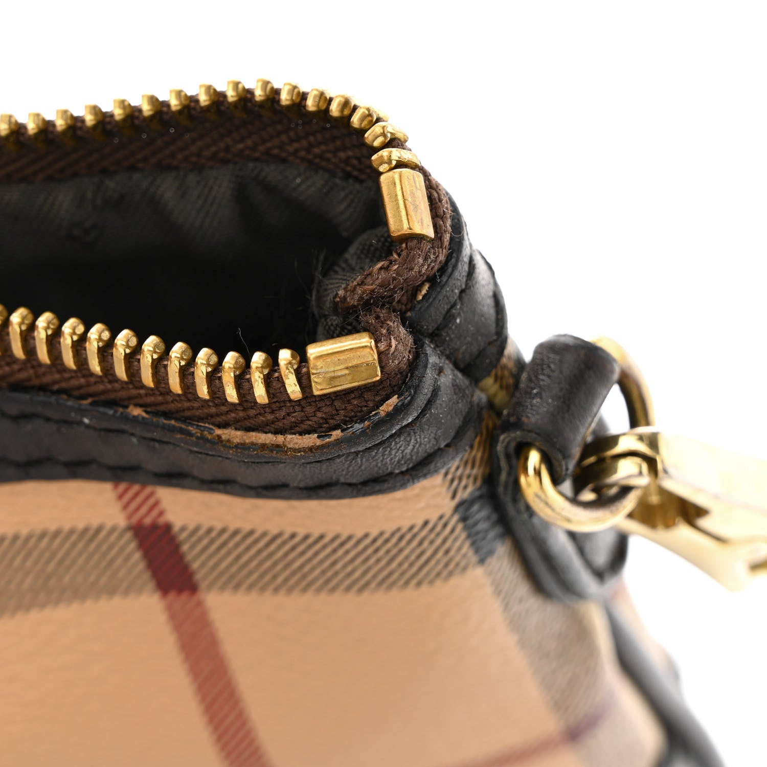 Burberry Haymarket Check Small Peyton Crossbody Clutch Bag Chocolate 15 of 17