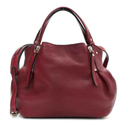 Burberry Grainy Calfskin House Check Medium Maidstone Burgundy Red 1 of 10