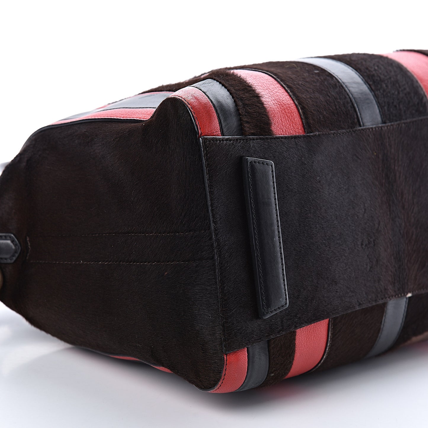 Calf Hair Goatskin Smooth Calfskin Patchwork Medium Antigona Black Red