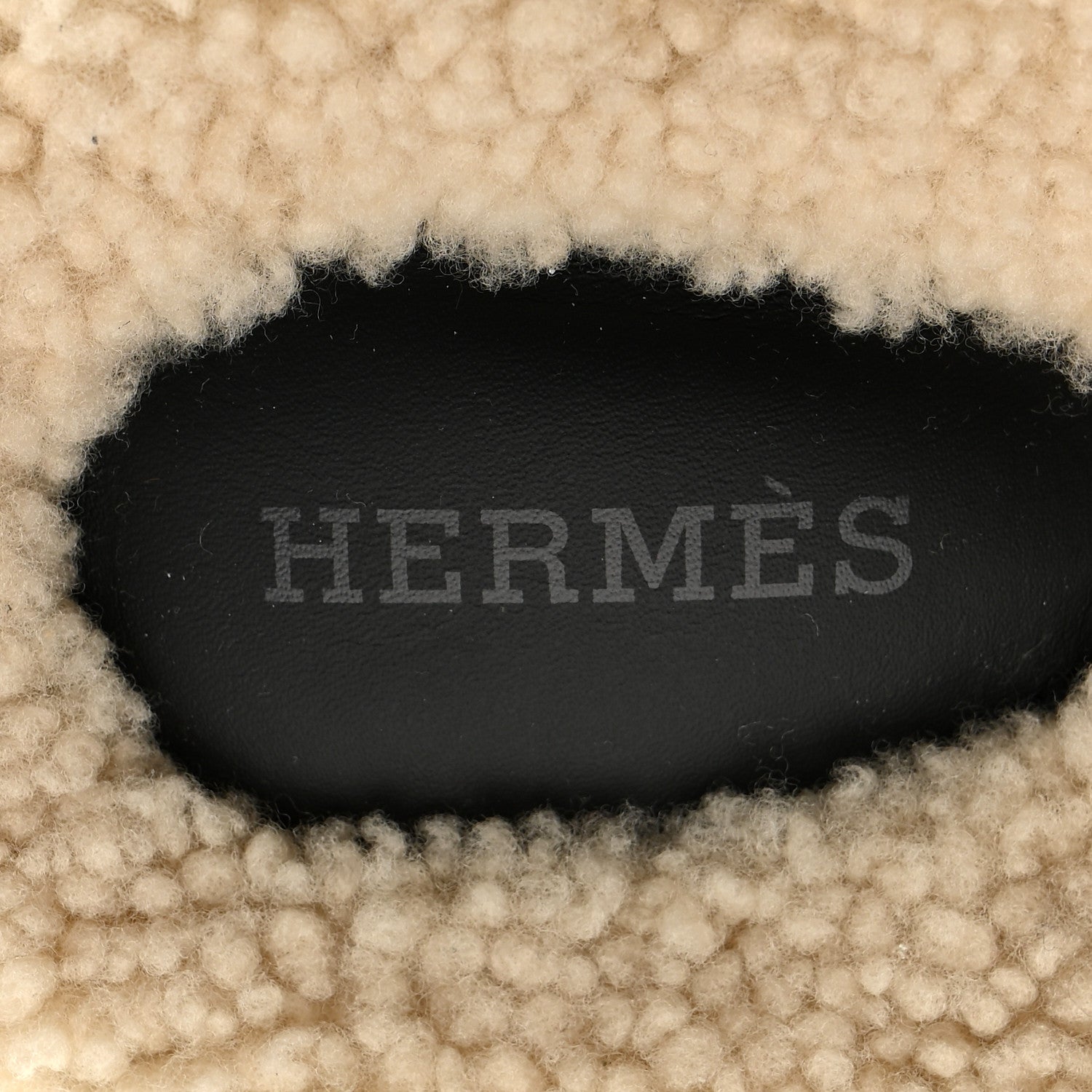 Hermes Calfskin Woolskin Womens Chypre Sandals 39 Black Ecru 8 of 9