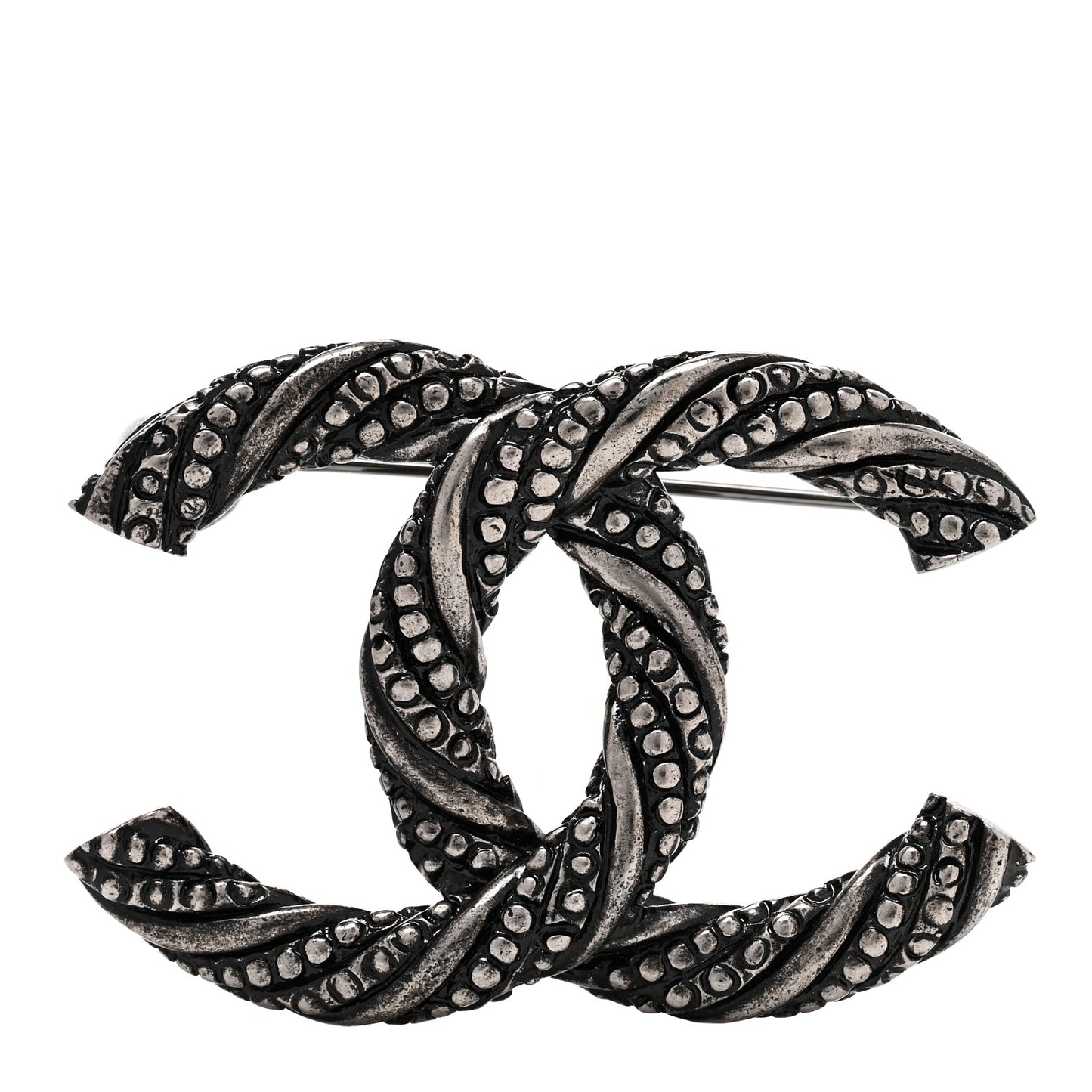 Ruthenium Twisted CC Brooch