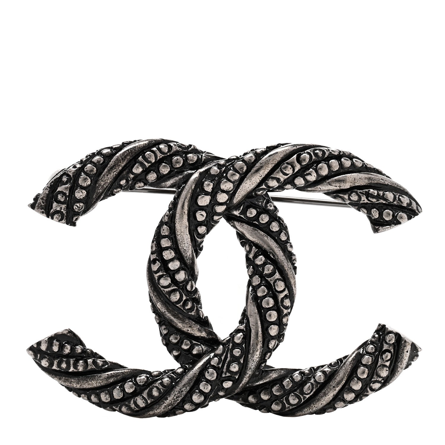 Chanel Ruthenium Twisted CC Brooch 1 of 4