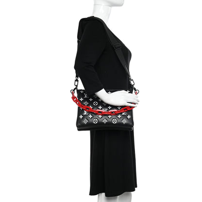 Louis Vuitton Lambskin Embossed Monogram Coussin PM Black White 2 of 9