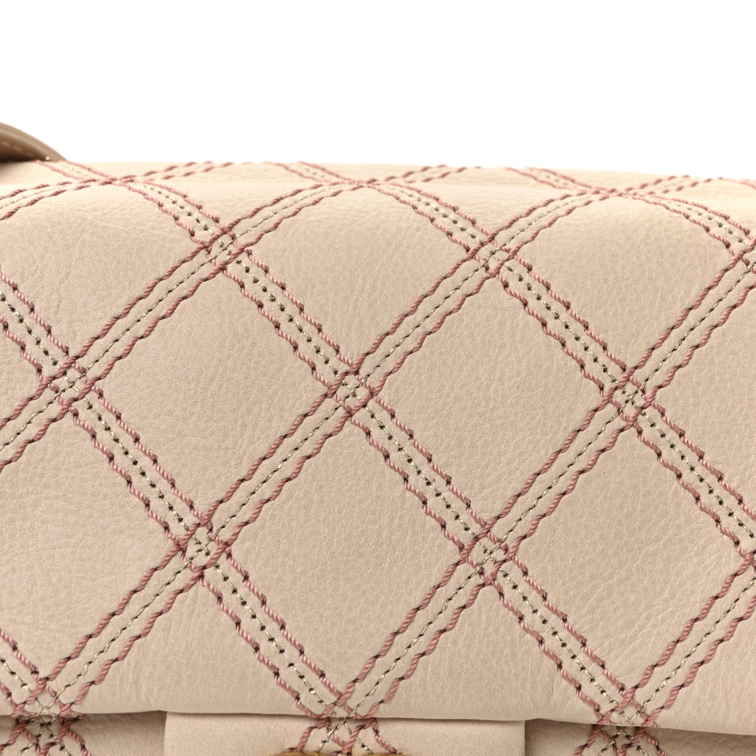 Chanel Calfskin Triple Stitch Medium Flap Pink 8 of 10