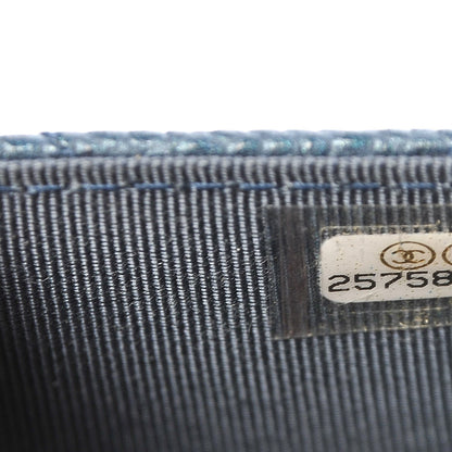 Chanel Iridescent Caviar Quilted Flap Card Holder Dark Blue 8 of 8