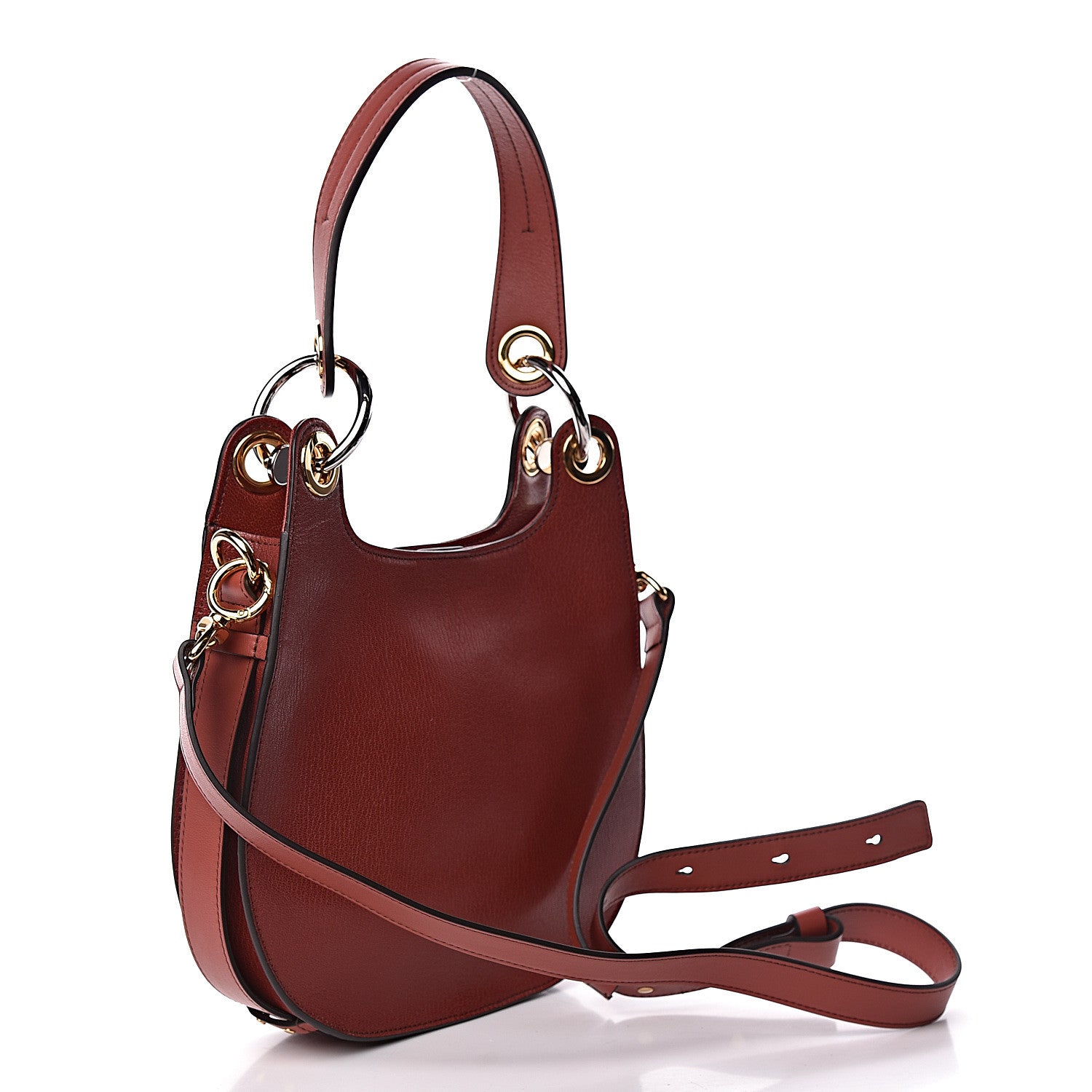 Chloe Calfskin Medium Tess Hobo Sienna Red 3 of 9